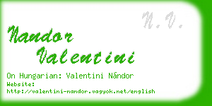 nandor valentini business card